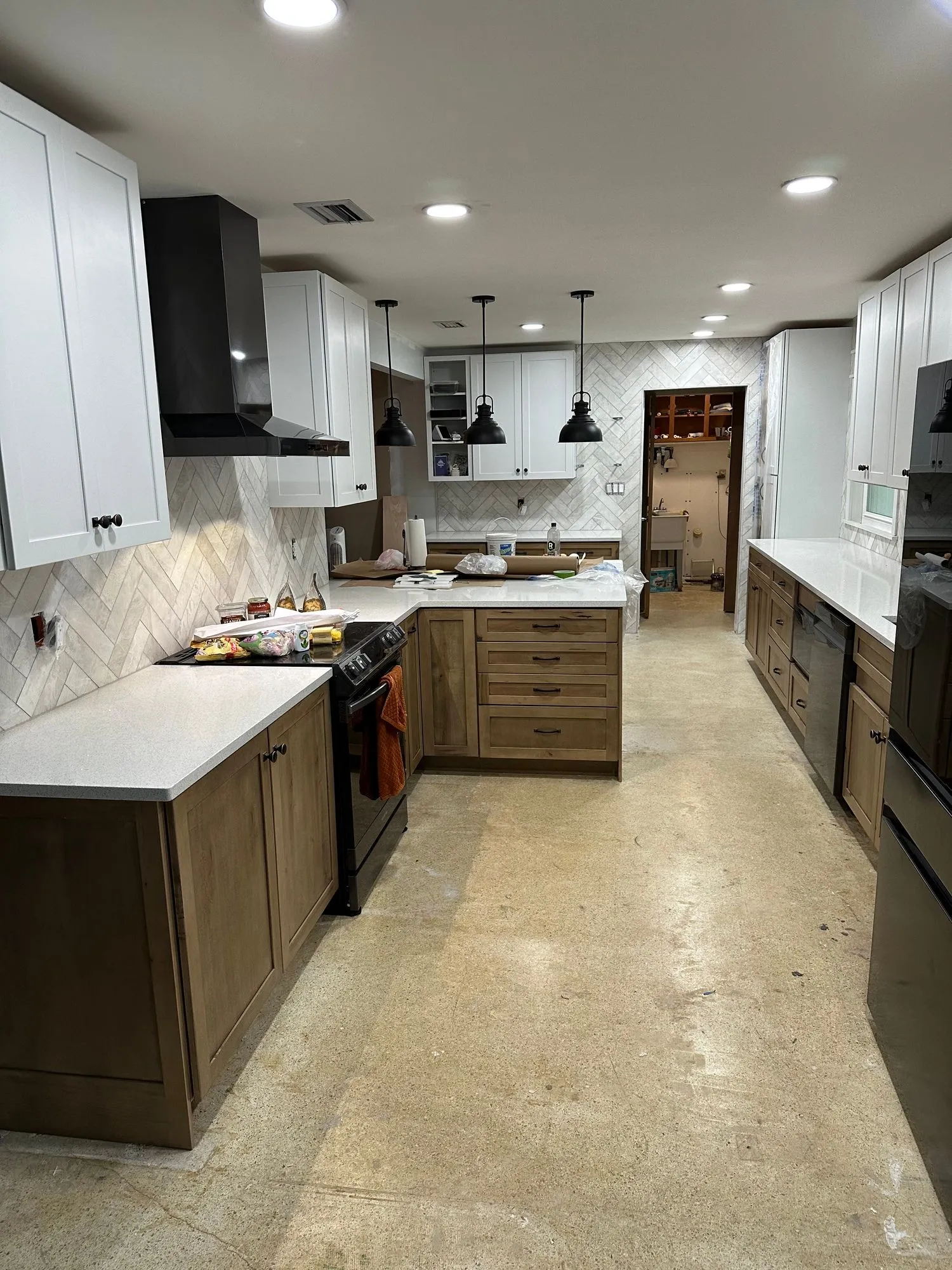 Open-concept Florida kitchen with custom cabinetry
